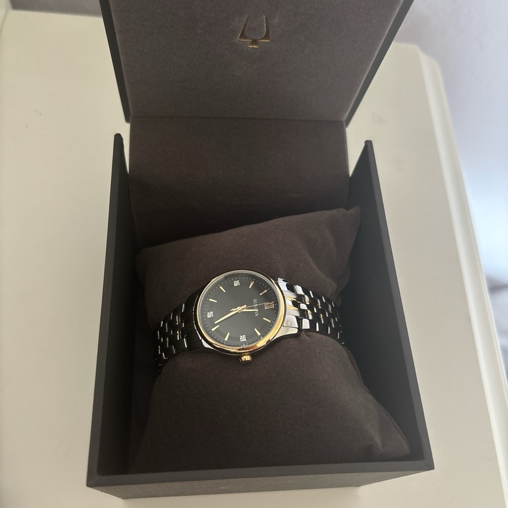 Bulova Black and Gold Watch